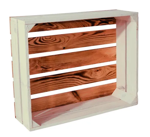 CHICCIE Holzkiste Regale Weiß Geflammt 50x40x15cm - Kiste Box (1 St)