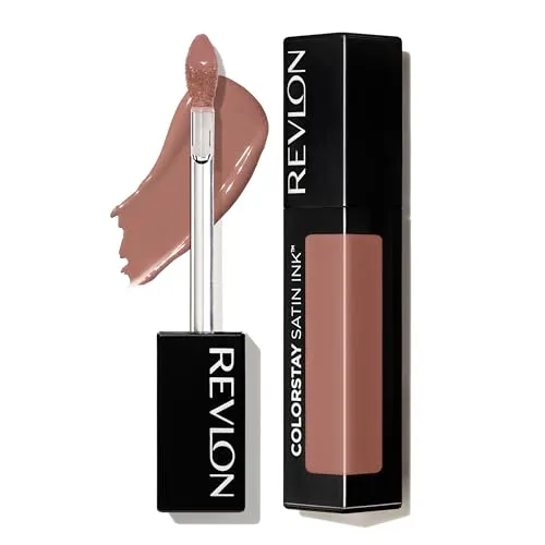Revlon ColorStay Satin Ink Flüssiger Lippenstift, langanhaltende, reichhaltige Lippenfarben, formuliert mit schwarzem Johannisbeersamenöl, 001 Your Go-To