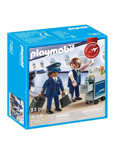 Playmobil Flugbegleiter Set 16873446e83ec72d - Flughafen Spielset mit Pilotin und Flugbegleiter, 33 Teile für aufregende Abenteuer in der Luftfahrt, ideal für kreative Rollenspiele.
