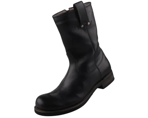 Sendra Boots 7133-Vibrant Negro Herrenstiefel - Schwarze Lammfell gefütterte Stiefel aus hochwertigem Rindsleder. Mit praktischen Reißverschluss und robustem Grip durch rahmengenähte Gummisohle – ideal für modische Akzente.