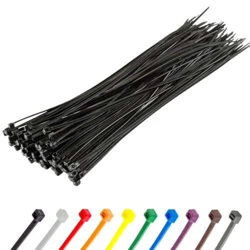 Gocableties Kabelbinder 100 Stück Schwarz, 200 mm x 4,8 mm mit 22,2 kg Zugfestigkeit, UV Beständig Set