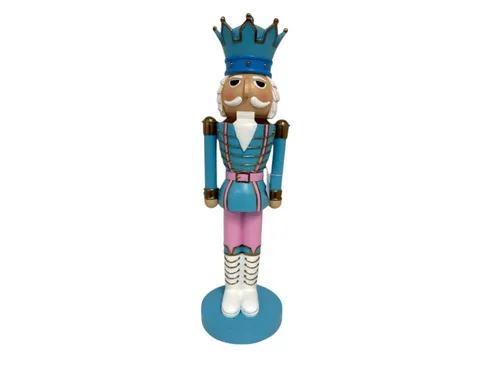 Figurendiscounter Weihnachtsfigur Dekofigur Nußknacker 38 x 11,5 x 11,5 cm blau