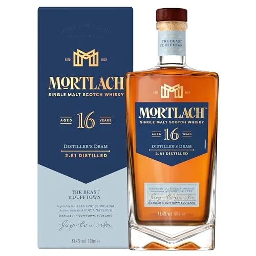 Mortlach 16 Jahre Single Malt Scotch Whisky - Whisky aus der schottischen Speyside, in Sherry-Fässern gereift für intensive Komplexität und fruchtige Aromen. Ideal als Geschenk für Whisky-Liebhaber.