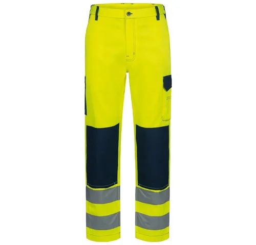 Safestyle Schutzhose WERDAU Warnschutz-Bundhose Gr.64 - Protektorenhosen in fluoreszierendem Gelb für hohe Sichtbarkeit, nach EN ISO 20471 Klasse 2 zertifiziert, ideal für sicheres Arbeiten im Freien.