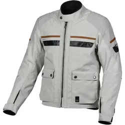 Macna Oryon Motorrad Textiljacke, grau, Größe L - Motorradjacke mit wasserdichter Raintex ML Membran, abnehmbarem Thermofutter und Belüftungsöffnungen für optimalen Komfort bei jedem Wetter.