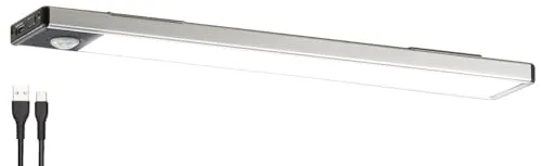 Lunartec Unterbauleuchte: Akku-LED-Lichtleiste, Licht- & Bewegungssensor, tageslichtweiß, 23 cm (LED-Lichtleiste Küche, ohne Kabel, Wand Deckenleuchte)