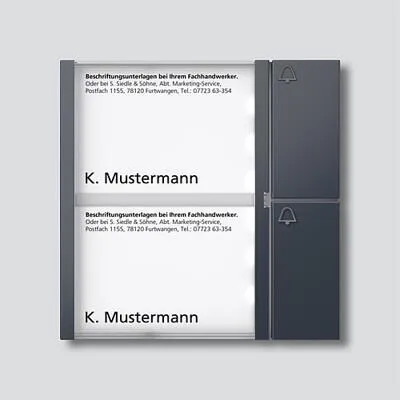 Siedle BTM 650-02 AG Bus-Tasten-Modul - Bus-Tasten-Modul mit 2 Ruftasten und Namensschildtasche, ideal für moderne Gebäude mit hochwertiger Unterputzmontage.