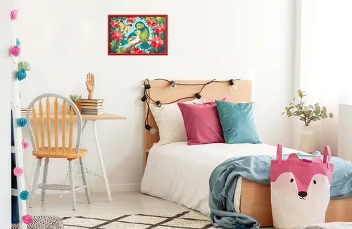 CreArt Malen nach Zahlen Kinder - Bunte Vögel - Kreatives Malen nach Zahlen Set für Kinder, fördert die Kreativität und Konzentration beim Gestalten bunter Vogelbilder.