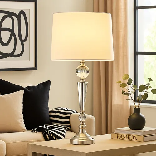 Globo Lighting Tischleuchte ARRO, Metall Nickel matt, 1x E27