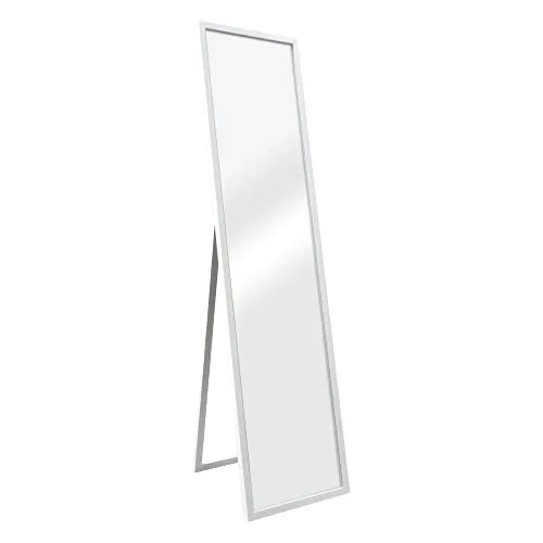 [en.casa] Ganzkörperspiegel Giovinazzo - Neigbarer Standspiegel 150 x 35 cm in Weiß - Eleganter Standspiegel im modernen Design, ideal für Flur, Schlafzimmer oder Ankleidezimmer. Die neigbare Funktion bietet eine optimale Sicht auf Ihr Outfit.