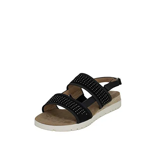 Fitters Footwear 2.133006 Black Sandale schwarz 44 EU - Wanderschuhe in Größe 44, ideal für Outdoor-Aktivitäten, mit bequemem Klettverschluss und stylishen Keilabsatz für zusätzlichen Komfort.