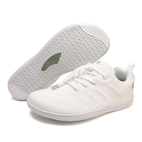 Freiluftkind Das Original Camino – Sportliche Sneaker Barfußschuhe (Weiß/Gr. 38) – Unisex Barfußschuh für Bewegung und Dynamik – Mit innovativer und atmungsaktiver Webstruktur