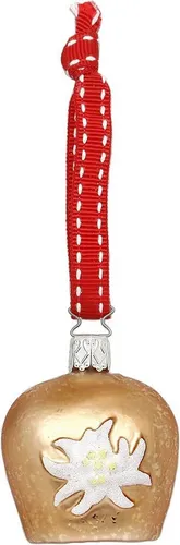 INGE-GLAS® Christbaumschmuck Christbaumschmuck Edelweißglocke Glas 6 cm gold