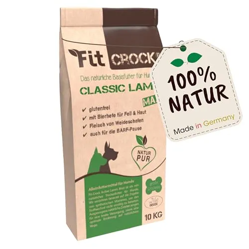 cdVet Fit-Crock Hundefutter trocken Classic Lamm Maxi 10 kg - Glutenfreies Hundefutter mit 10 kg für optimale Ernährung. Hochwertige Zutaten aus artgerechter Haltung sorgen für eine leicht verdauliche und ausgewogene Mahlzeit für Hunde aller Altersklassen.