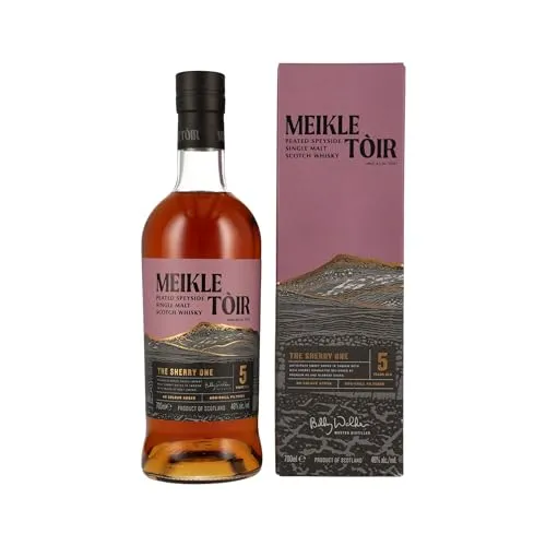 GlenAllachie Meikle Tòir - 5 Jahre - The Sherry One - Peated - Whisky mit 48,0% Alkohol, nicht kühlgefiltert und nicht gefärbt. Eine exquisite Kombination aus fruchtigen Noten und feinem Rauch, gereift in ex-PX- und Olorosofässern.