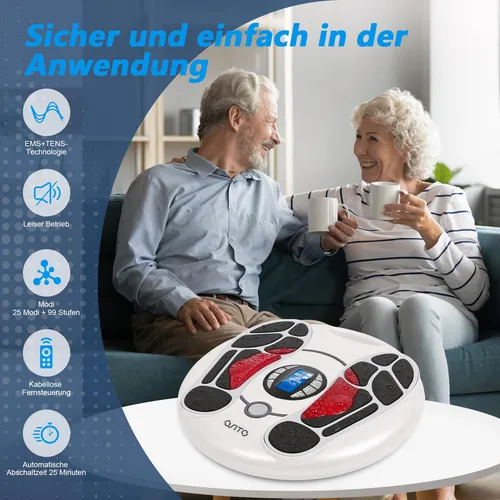 OSITO TENS Gerät EMS Fußmassagegerät Lindert Beinschmerzen Beine Blutzirkulation