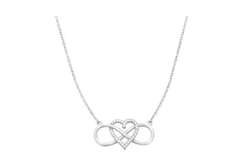 Sofia Milani Damen Halskette 925 Silber mit Herz Anhänger - Elegante Damenkette aus 925 Sterling Silber mit funkelnden Zirkonia-Steinen. Verstellbare Länge von 40 cm bis 43 cm, ideal als Geschenk in edler Box.