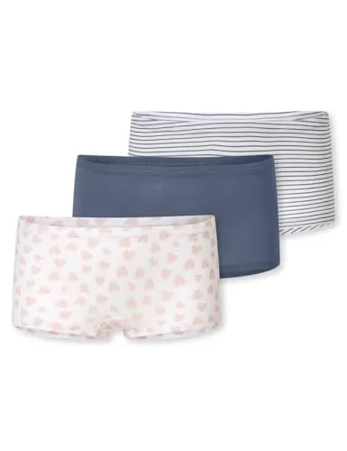 Schiesser Mädchen 3 Pack Unterwäsche Shorts - Hohe Passform - Funktionsunterwäsche aus 95/5 Organic Bio Baumwolle mit flachen Nähten für hohen Tragekomfort und eine perfekte Passform.