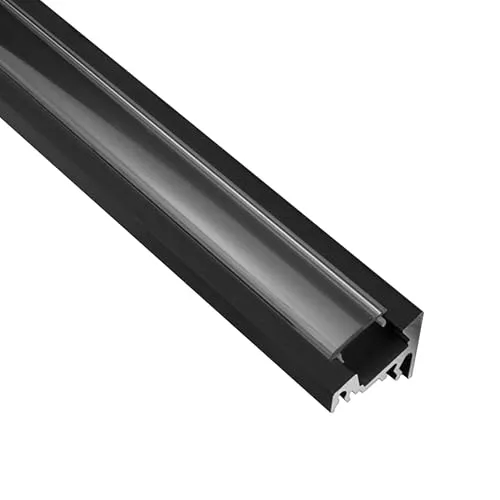 tktrading24 A20 LED Profil Schwarz mit Abdeckung - Premium Eckprofil 30° - 2m klar
