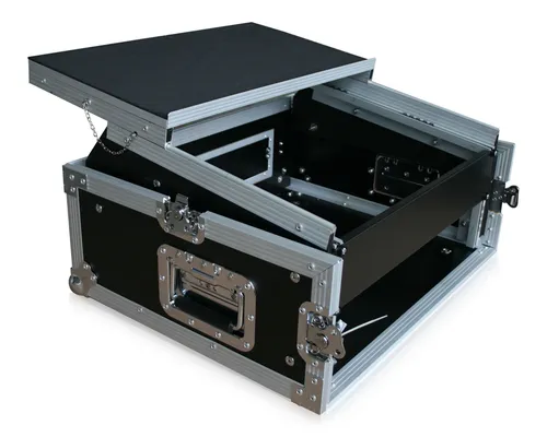 Winkelrack 2HE/8HE mit Notebook-Ablage Laptop CD Player Mixer DJ Flightcase