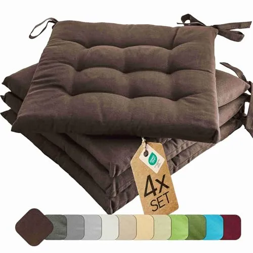 etérea 4er Set Sitzkissen Outdoor 40x40 in braun von etérea