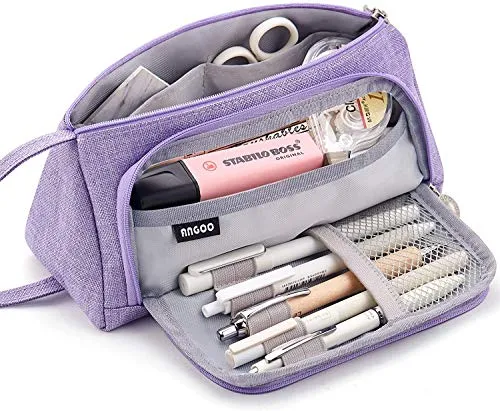 SeBeLi Federmäppchen Federtaschen Teenager Mädchen Mäppchen, Große Kapazität Pencil Case für Schule & Büro Erwachsener Mädchen Geschenk, 20x11cm (Violett)
