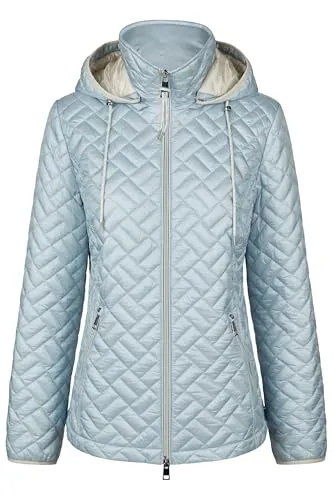 BARBARA LEBEK Steppjacke Damen mit abnehmbarer Kapuze - Leichte Übergangsjacke mit moderner Sandwich-Steppung und abnehmbarer Kapuze. Ideal für vielseitige Outfits in fünf Farben. Praktisch mit 2-Wege-Reißverschluss und seitlichen Taschen.