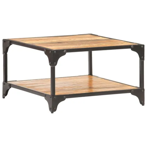 The Living Store Couchtisch aus Mango Massivholz 60x60x35 cm