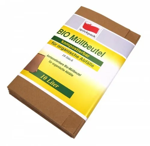 BIO MÜLLBEUTEL QUICK Papier 10 L 35x20 cm kompostierbare Beutel Mülltüte 10 x