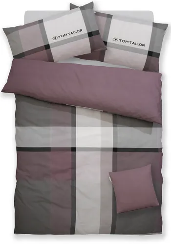TOM TAILOR HOME Bettwäsche Lenny, 3-teilig mit GRATIS-Kissenhülle - Bettwäsche-Set in Gr. 135x200 oder 155x220 cm aus kuschelig weichem Biber, pflegeleicht und mit modernem Karo-Design. Inklusive GRATIS-Kissenbezüge für zusätzlichen Komfort.