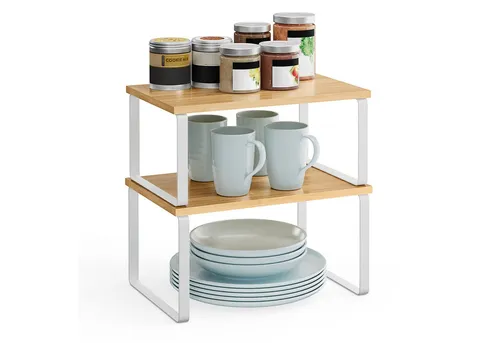 SONGMICS Gewürzregal, 2-tlg., Küchenregal, erweiterbar, Gewürzhalter