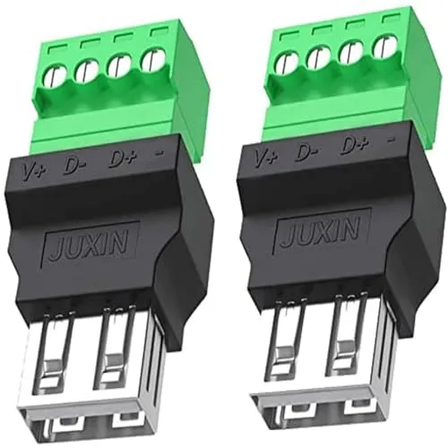 PENGLIN Adapter USB 2.0 Typ A Buchse auf 4-polig, USB 2.0 ohne Löten, weiblich, Konverter, 300 V, 8 A, 2 Stück