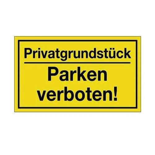 Schild: Privatgrundstück / Parken verboten! - Hinweisschild aus robustem Kunststoff, ideal zum Schutz Ihres Grundstücks vor unbefugtem Parken. Maße: 250 x 150 mm.