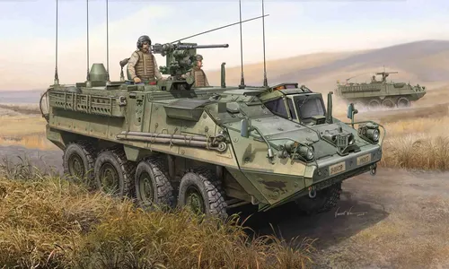 Trumpeter 00397 M1130 Stryker Command Vehicle Modellbausatz - Fahrzeug-Modellbausätze, hochwertiger Kunststoffbausatz für ab 14 Jahre, ideal für Modellbau-Enthusiasten und Sammler.