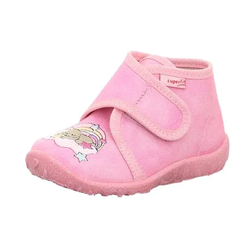 Superfit Spotty Hausschuh, Rosa 5540 99, 24 EU - Hausschuhe für Mädchen, mit weichem Textilobermaterial für optimalen Tragekomfort und ein süßes Design.