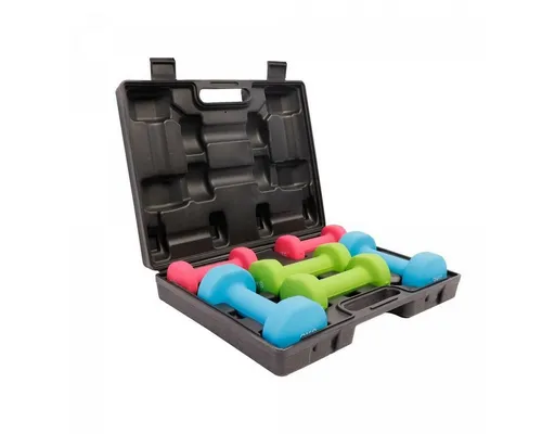 GORILLA SPORTS® Kurzhanteln Set 12 kg - Rutschfeste Neopren Hanteln mit Koffer - Hanteln für Krafttraining und Aerobic, 6 Gewichte in 3 Klassen, rutschfest dank Neopren, ideal für Zuhause und unterwegs mit praktischem Tragekoffer.