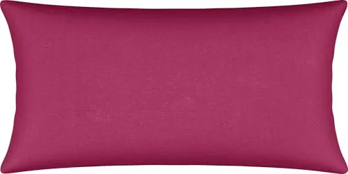 Erwin Müller Kissenbezug, Kissenhülle Single-Jersey Murnau - weinrot Größe 40x80 cm - bügelfrei, strapazierstark, elastisch, mit Reißverschluss