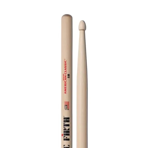 Vic Firth 5B American Hickory Wood Tip Drumstick in weiß von Vic Firth