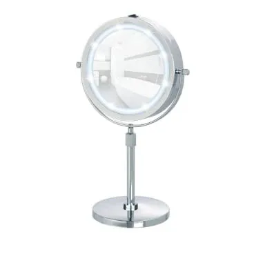 Produktbild Wenko Lumi LED Kosmetikspiegel Silber 5fache Vergrößerung Spiegel Schminkspiegel