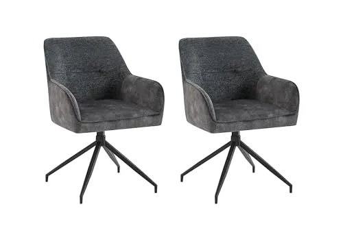 byLIVING Esszimmerstuhl JACKY 2er Set - Esszimmerstühle mit 360° drehbarer Sitzschale und Taschenfederkern für herausragenden Sitzkomfort. Das stilvolle Design aus Vintage Velvet und Bouclé sorgt für Eleganz in jedem Essbereich.