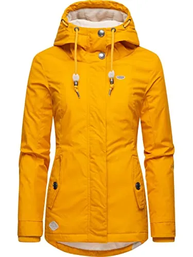 RAGWEAR Monade Damen Winterjacke - Funktionsjacke mit großer Kapuze und kuscheligem Fleece-Innenfutter, ideal für kalte Tage. Wasserabweisendes Material und taillierter Schnitt sorgen für Komfort und Style.