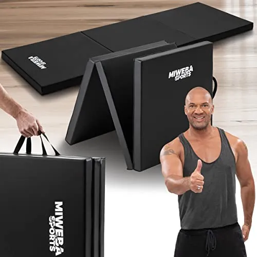 Miweba Sports Gymnastikmatte GM100 - Klappbare Weichbodenmatte 180x60x5cm - Sportmatte für Yoga und Fitness, rutschfest und mit 5 cm starker Dämpfung für optimalen Komfort und Gelenkschutz.