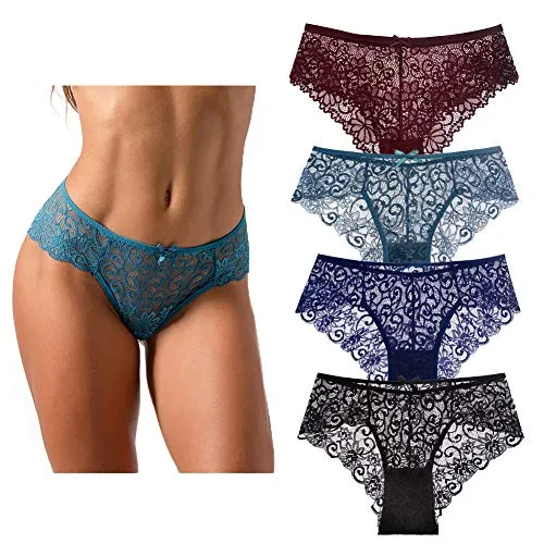 Sexy Unterwäsche für Damen, transparent, verführerisch, aus Spitze, weich, sexy, erotisch, String für Unterwäsche, 4 Stück/Set 2 Stück (M/L/XL) in verschiedenen Farben, XL