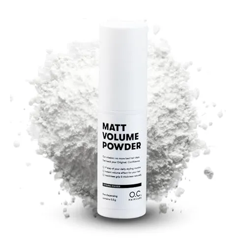 O.C. HAIRCARE Stylingpulver - Volumen Puder Haare - Haarpuder für dünnes & feines Haar - mit MATT-EFFEKT - 30 Tage risikofrei testen - von führenden Salons empfohlen - farblose Grundierung