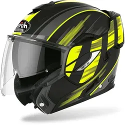 Airoh Rev 19 Ikon Klapphelm, schwarz-gelb, Größe XS - Motorradhelm mit Anti-UV-Schutz, Sonnenvisier und extra breitem Visier für optimalen Komfort und Sicht.