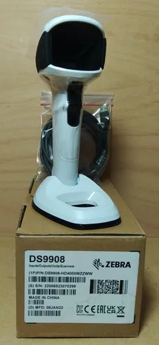 Zebra DS9908-HD4000WZZWW Hands-Free Imaging Scanner - Kabelgebundener Hands-Free Scanner für effizientes Scannen. Ideal für den professionellen Einsatz mit USB Datenkabel und zuverlässiger Konnektivität.