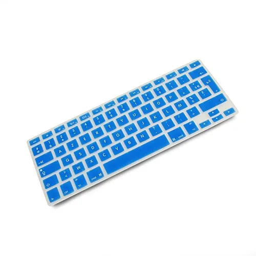 System-S Silikon Tastaturschutz Tastaturabdeckung AZERTY Französische Tastatur Abdeckung Schutz für MacBook Pro 13 Zoll 15 Zoll 17 Zoll iMac MacBook Air 13 Zoll in Blau
