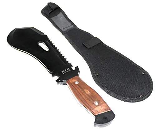 Machete Extrem 4,5 mm Edelstahl Klinge mit Holzgriff - Robustes Haumesser für Outdoor und Survival, ideal für vielseitige Anwendungen im Garten und beim Camping.