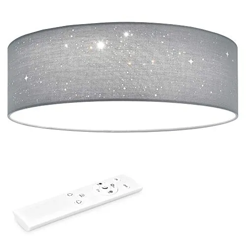 Navaris LED Deckenleuchte 32cm - Dimmbar mit Fernbedienung - Stimmungsvolle Deckenlampe für Wohnzimmer, Schlafzimmer und Kinderzimmer, mit funkelndem Sternenhimmel-Effekt und 30-minütigem Timer für angenehmes Licht.