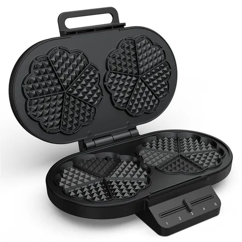 Princess Doppel-Waffeleisen mit Antihaftbeschichtung in schwarz von Princess